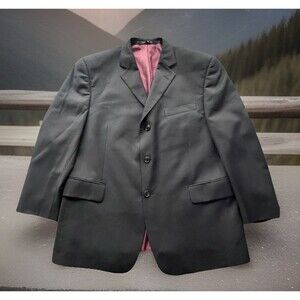 Giorgio Cosani Mens 46R Black Blazer Sport Coat Super 140s Wool Hand Tailored